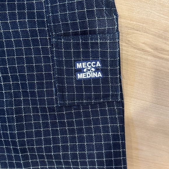 Y2K Mecca Medina 36 Waist Wide Leg (10in)Carpenter Style Jeans Checkered Pattern - Picture 8 of 14